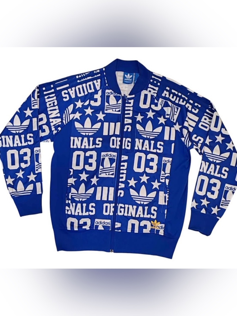 Adidas Originals All Over Print Blue Track Jacket AOP 03 Trefoil Varsity Medium